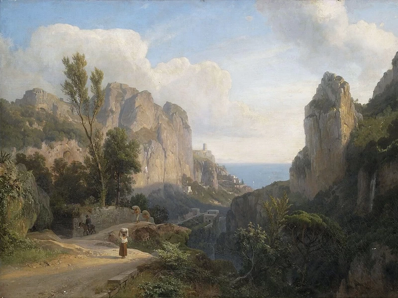 1805-Carl Hummel - Valle dei Mulini, vicino ad Amalfi (1878)